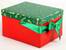 Hranatá vánoční krabice se stuhou – červená