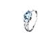 Luxusní prsten Marcus Astory - 14k bílé zlato s diamanty a topazy MA97
