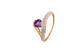 Luxusní dámský 18k zlatý prsten Marcus Astory s Diamantem a Ametystem MA107