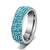 Ocelový prsten s krystaly - azurově modrý