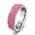 Ocelový prsten s krystaly - růžový
