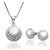 Souprava CR náušnic a náhrdelníku s bílými perlami a krystaly Swarovski® Elements- BZ101