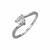 Ocelový prsten s čirým zirkonem ve tvaru srdce