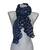 Podzimní šátek s puntíky- tm. modrý- F.4