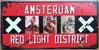 Retro - Plechová cedule Amsterdam Red Light
