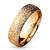 Třpytivý ocelový prsten ve zlatém odstínu s drsným pískováním
