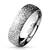 Třpytivý ocelový prsten ve stříbrném odstínu s drsným pískováním