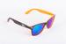Černo-oranžové brýle Kašmir Wayfarer - skla modrá zrcadlová