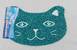 Rohožka/předložka - kočka tvarovaná zeleno-modrá