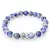 Náramek BUDDHA, stříbrný, z kamenů lapis lazuli