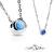 Ocelový náhrdelník - modrý opál