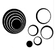 Černé 3D kruhy, kola, kolečka