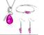 náhrdelník, náušnice a náramek, růžový krystal, postříbřeno