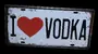 Plechová cedule I love vodka