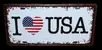 Plechová cedule I love USA