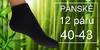 12 párů pánských bambusových ponožek - černá - 40-43
