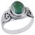 Stříbrný prsten s přírodním smaragdem velikost 56