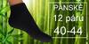 12 x pánské bambusové ponožky černé 40-44