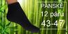 12 x pánské bambusové ponožky černé 43-47