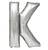 Nafukovací písmeno - K - Stříbrná