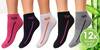 12 párů dámských ponožek (mix barev 1) 35-38