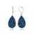 Ocelové náušnice Levien Rocks Pear 24 v modré barvě Bermuda Blue