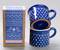 Valentýnský balíček kávy 250 g, modrá + 2x hrnek modrý s puntíkem