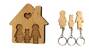 Dřevěný věšák na klíče rodina - 3