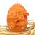 Svíčka zajíček na vajíčku s trakařem 8 cm oranžový