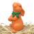 Velikonoční zajíc se zeleným šátkem 11.5 cm oranžový