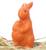 Svíčka velikonoční zajíc se zajíčkem na břiše 10 cm oranžový