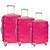 Sada 3 skořepinových cestovních kufrů HC6881 – pink