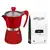 Moka konvička Rossana - červená, 3 porce + káva Balance, 250 g