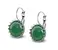 Ocelové náušnice Gemstone Crown - tmavě zelený jadeit